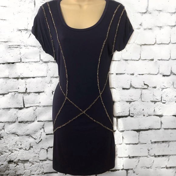 Forever 21 | Navy Sequin Shirt Dress - Picture 1 of 3